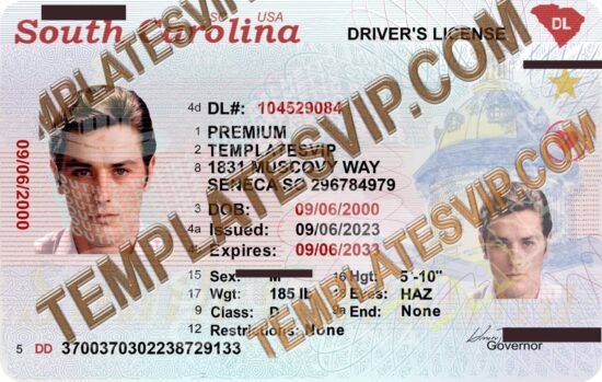 South Carolina (SC)  V2 – Drivers License PSD Template Download 2022 UV OVI Layer 2400DPI