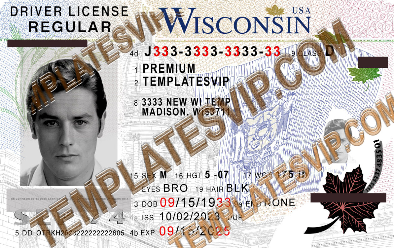 Wisconsin (WI) V2 Drivers License PSD Template Download 2023 RAISE