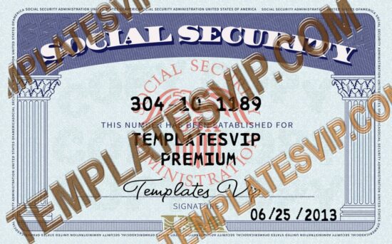 Social Security Card  V2 PSD Template Download 2023 UV Layer 2400 DPI