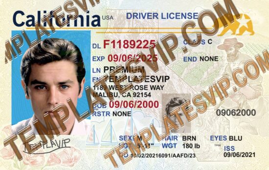 California (CA) V5 – Drivers License PSD Template Download 2022 UV HOLO Layer 2400DPI