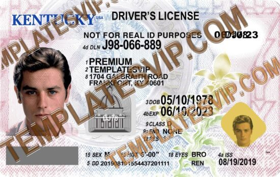 Kentucky (KY) – V2 Drivers License PSD Template Download 2022 UV LAYER Holo 2400Dpi