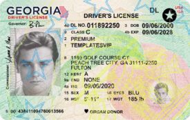 Georgia (GA) - Drivers License PSD V3 UV Layer Template Download 2022 2400Dpi