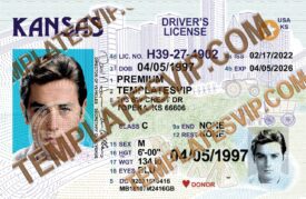 Kansas (KS) – V2 Drivers License PSD Template Download 2022 UV HOLO Layer 2400Dpi