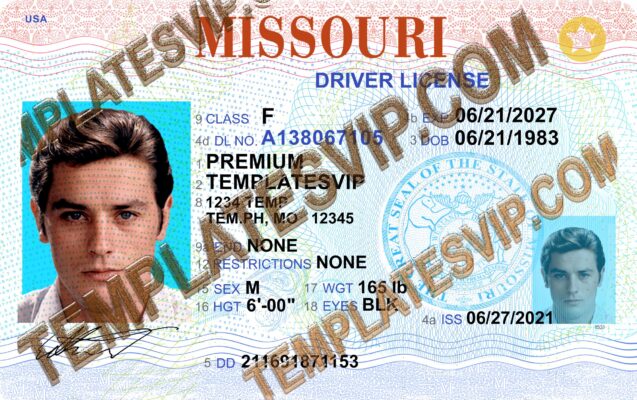 Missouri (MO) – V3 Drivers License PSD Template 2022 2400 DPI