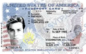 Passport Card Usa V2 PSD Template Download  UV OVI Raised 2400dpi