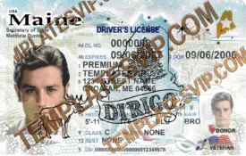 Maine (ME) – V3 Drivers License PSD Template Download 2022 UV Hologram 2400Dpi