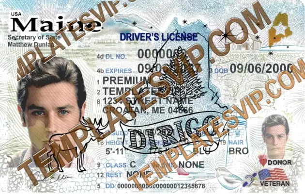 Maine (ME) – V3 Drivers License PSD Template Download 2022 UV Hologram 2400Dpi