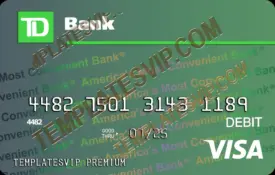 TD BANK DEBIT CARD (TD) – PSD Template Download 2025